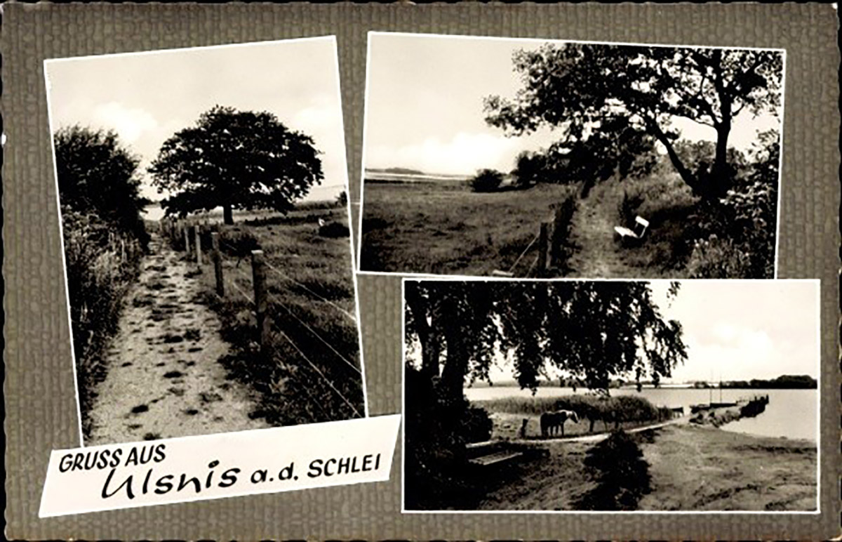 Alte Postkarte von Ulsnis an der Schlei