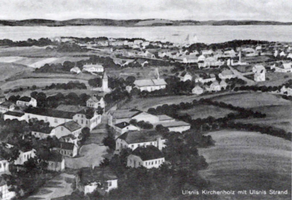 alte_postkarte_ulsnis_kirchenholz_mit_ulsnis_strand Gemeinde Ulsnis