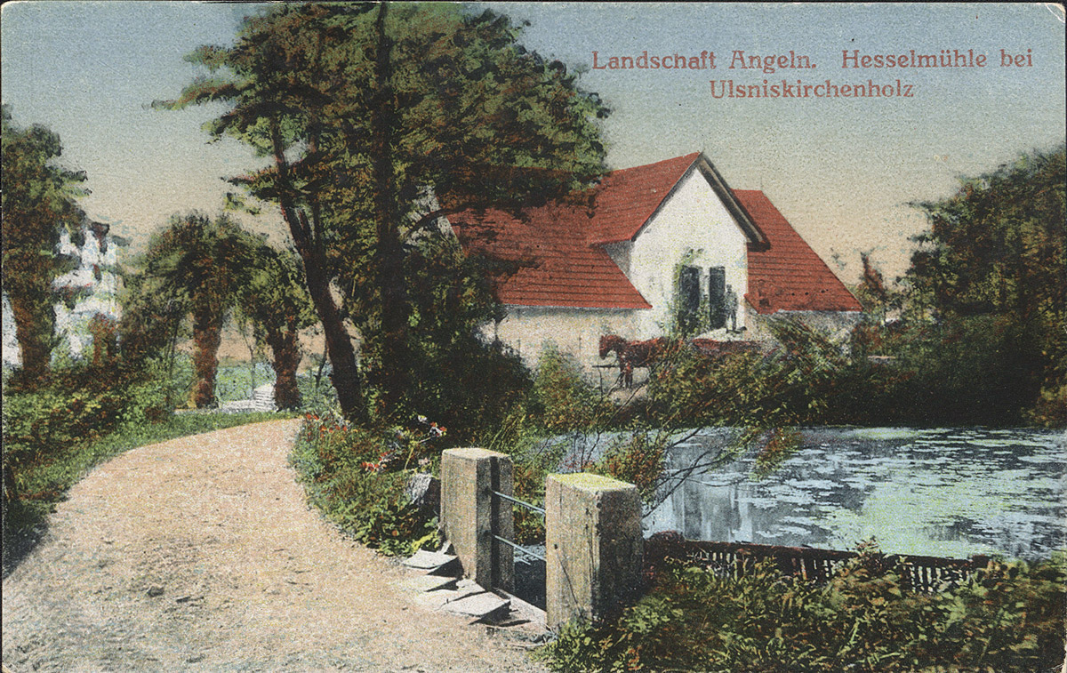 Alte Postkarte mit einem Hesselmühle-Motiv Alte Postkarte mit einem Hesselmühle-Motiv