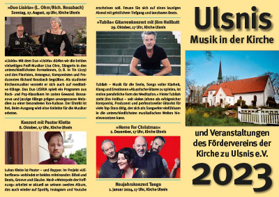 Veranstaltungen 2023 in der Gemeinde Ulsnis