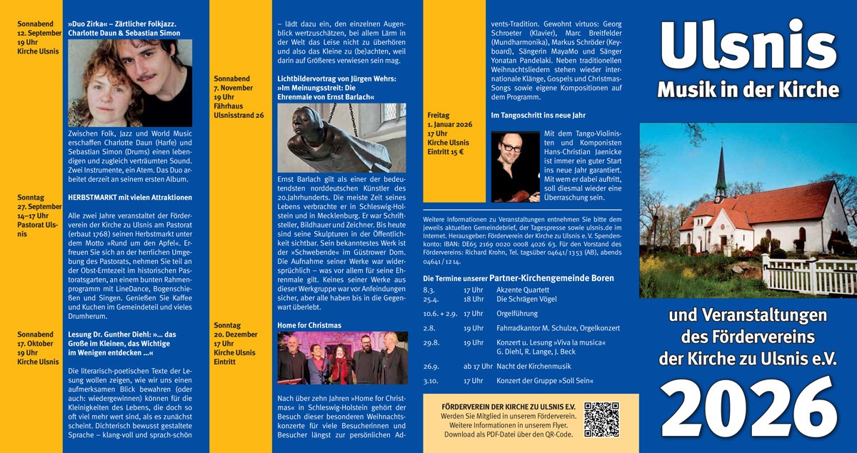 Musik in der Kirche Ulsnis im Jahre 2026