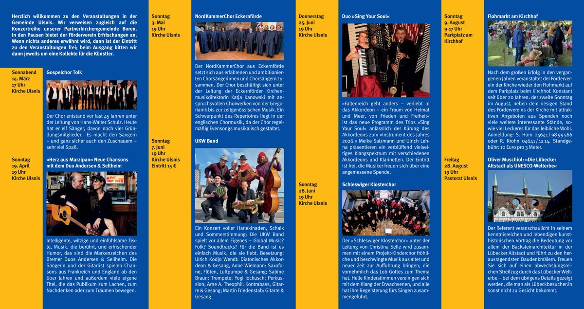 Musik in der Kirche Ulsnis im Jahre 2026